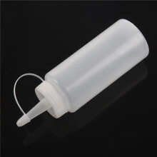 6X Plastic Squeeze Bottle Condiment Dispenser Ketchup Mustard Sauce Clear White 6Oz