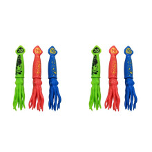6 St Squid Dykleksaker Poolleksaker för Barn Kasta UndervattensbläCkfisk Badleksaker med Roliga Ansikten BläCkfisk för Barn