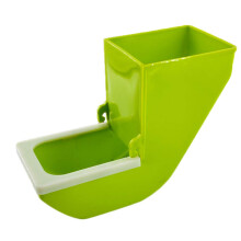 Green NoMess Bird Feeder for Parrots and Cockatiels, Clear Food Dispenser Container Set