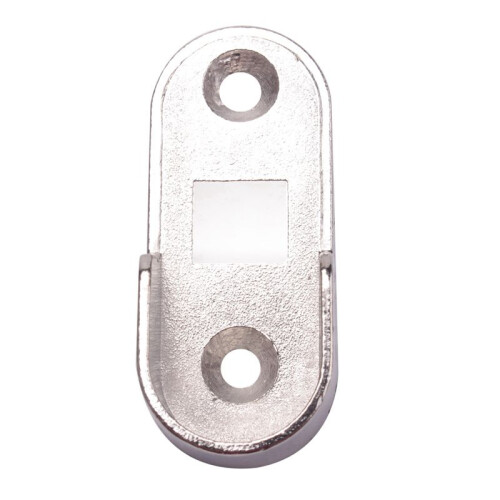 20x Oval Garderob Hängskena Rod End Bracket Stöd Silver Tone 1