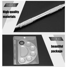 Stainless Steel 6 Holes Makeup & Nail Art Palette Mixing Plate for Cosmeticians