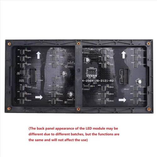 2Pcs P4 LED Screen Panel Module 256x128mm 64x32 Pixels 1/16 Scan Indoor SMD RGB Full Color P4 LED Display Panel Module