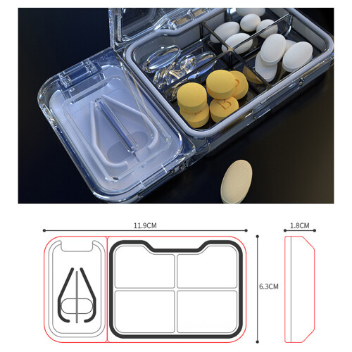 Pillenschneider 2-in-1 mit Box 1