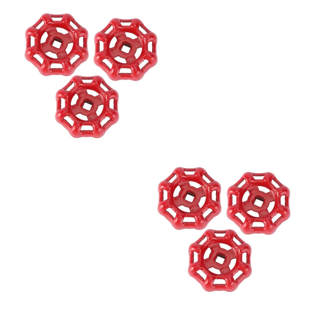 6Pcs Decorative Cast Iron Valve Handles For Outdoor Water Faucets, Durable Metal Hand Wheels Easy Installation 9092120600841