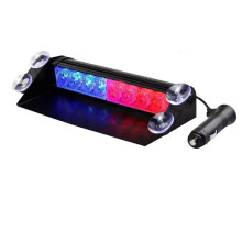 8LED Car Warning Light 12V Emergency Signal Lamp Light Auto Truck Flashing Windshield Flash LightInstrument Red-