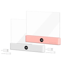 Lot de 2 Lampes de Lecture LED Transparentes Rechargeables pour Lire au Lit le Soir, avec Minuterie et Variateur D'Intensité