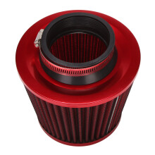 Kit de InduçãO de VeíCulo de Filtro de Ar Universal de Alta PotêNcia Cone de Malha Vermelho Acabamento