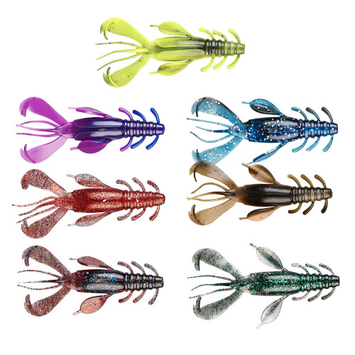 10cm 10g Soft Lure Baits Crawfish Lures Shrimp Baits-Purple 1