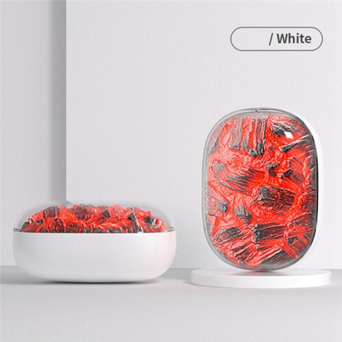 Handwarmer,Nieuwe Vlamhandwarmer,Dynamisch Houtskoolvuur Sfeerlicht,Oplaadbare Handwarmers,Wit 2
