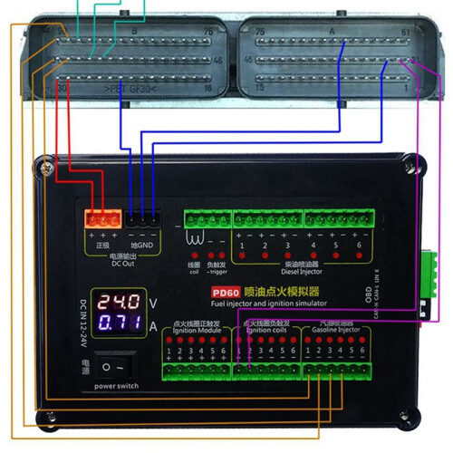 PD60 Gasoline Injector Ignition Coil Simulator ECU Maintenance Platform Car Computer Maintenance and Testing Tool 2