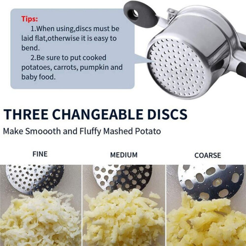 Potato Blender, Spaghetti Making Machine with 3 Interchangeable Discs for Making Mashed Potatoes, Pasta Press 2