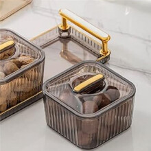 Vassoio Snack Multifunzionale per Frutta, Noci, Piatto per Feste un Scomparti, Ciotola da Portata Divisa con Coperchio per Cracker A
