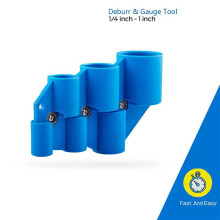 2X Full Size 1/4Inch-1Inch Deburring Pipe and Depth Gauge Tool for Copper, CPVC, PEX, PE-RT, HDPE Pipe