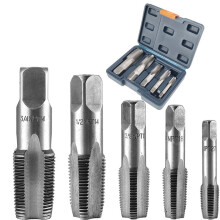 Juego de 5 Machos de Roscar para Tuberías NPT. Kit de Herramientas de Roscado Preciso para Roscas Cónicas Profesionales.
