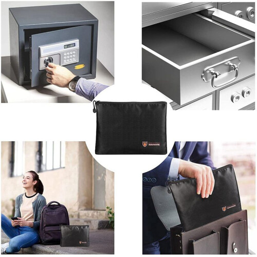 4X Fireproof Document Bag,Waterproof and Fireproof Document Bags,Fireproof Money Bag for A4 Document Holder 2
