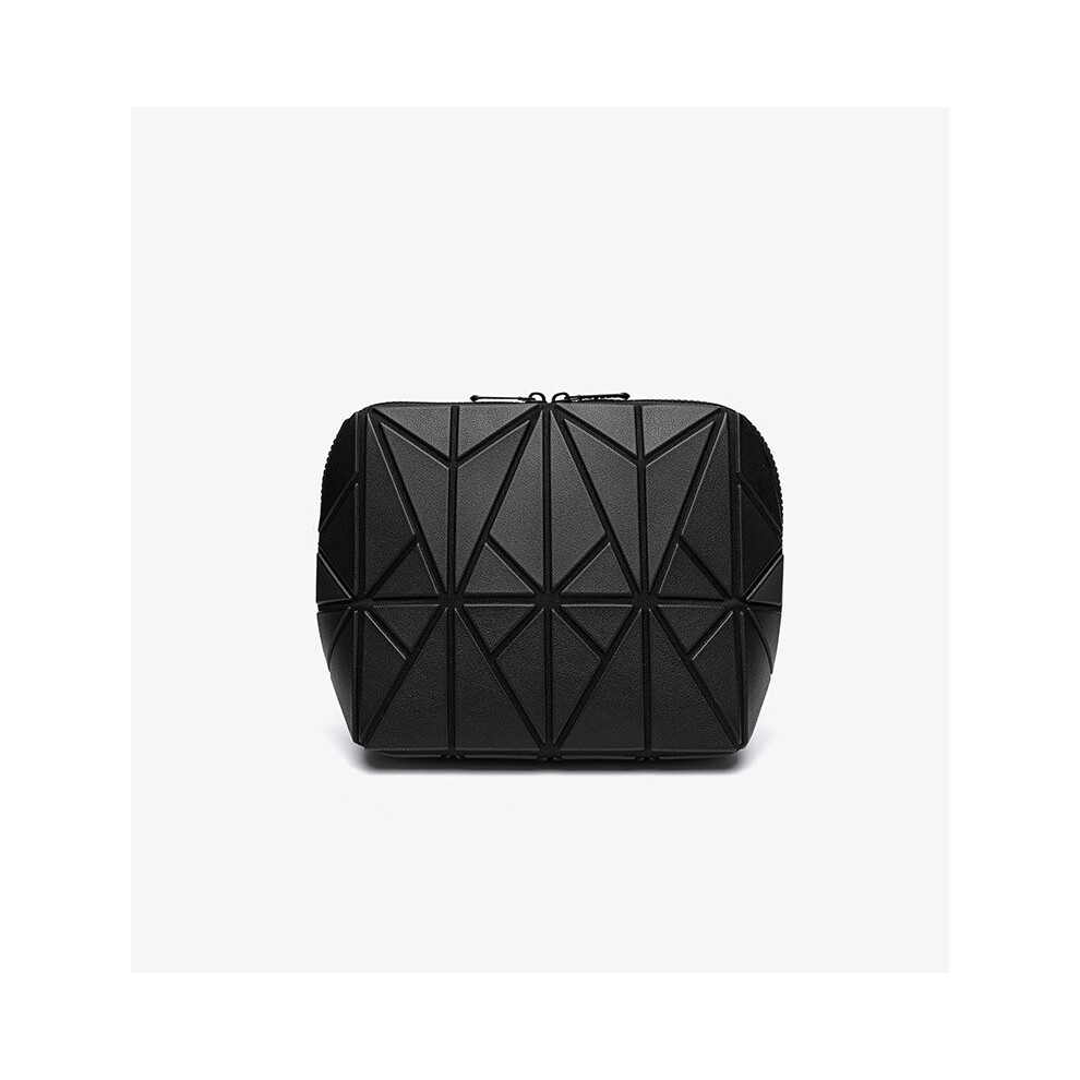 Black ( Diamonds) Pvc Organizer Travel With Large Capacity And Striped Design For Use Women Daily