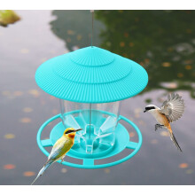 Hanging Bird Feeder Waterproof Squirrel Proof Easy Refill Clean Turquoise for Balcony Garden