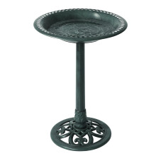 Backyard Expressions Outdoor Garden Bird Bath Green Weather Resistant Polyresin 27 Inch