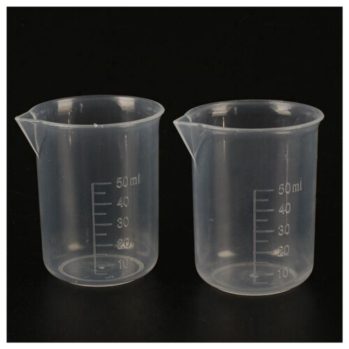 6 Pcs 50 Ml Laboratory Plastic Water Liquid Measuring Cup Transparent 1