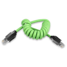 CAT6A Gigabit Shielded Spring Network Cable Shielded 8Pin RJ45 Servo Spiral Ethernet Wire CTA6A Industrial  5M