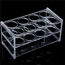 Acrylic Test Tube Rack for 50ML Centrifuge Tubes, 8 Wells, Transparent Holder with 30mm Hole Diameter