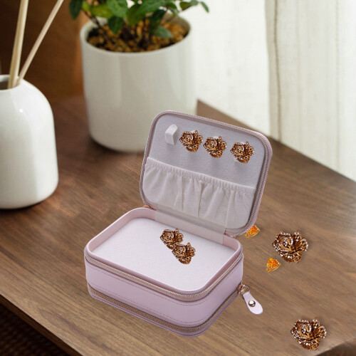 Jewelry Casket Cosmetic Storage Box Makeup Packing Organizer Multi-Function Earrings Ring Container Case Portable Leather 1