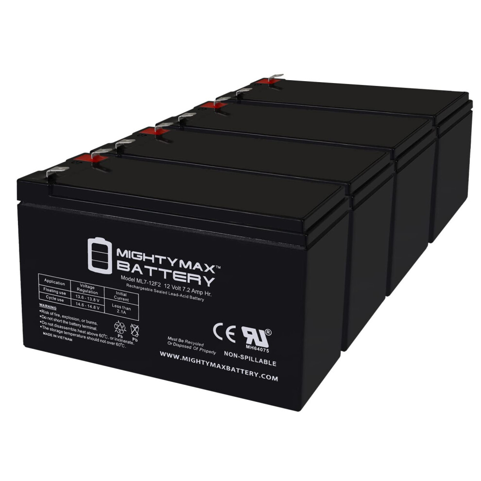 12V 7Ah Sealed Lead Acid Battery Pack Of 4, Rechargeable Sla Battery For Cyberpower Ups Backup 9092120161564