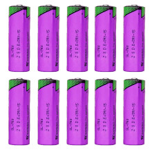 10 Pack SL760 3.6V 2200mAh Rechargeable AA Lithium Battery for PLC Devices and Sensors, Pink