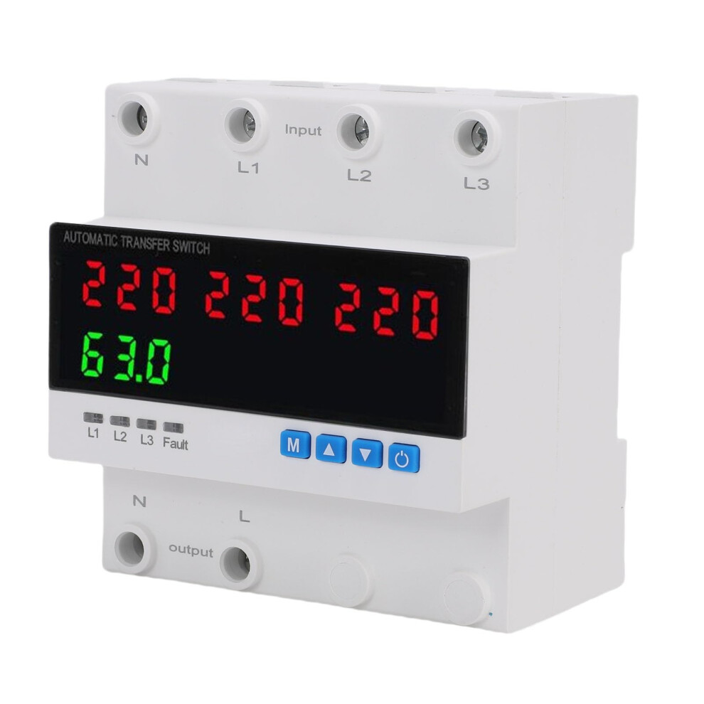 63A Automatic Transfer Switch For 3 Phase Generator With Overcurrent And Overvoltage Protection 9092120603248