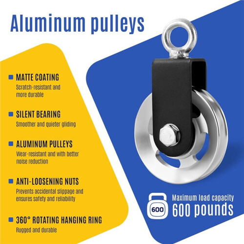Aluminum Alloy Cable Pulley Wheel for Home Gym System, for LAT Pulldown, Tricep Pushdown and Cable Machine Exercises 2