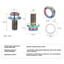8x15mm Bicycles Crank Bolts Bicycles Square Taper Bottom Bracket Fixing Screws Titaniums Alloy Crank Bolts Enduring C