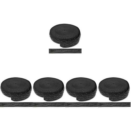5Rolls Black Elastic Knit Strap for Clothes and Bag Accessories