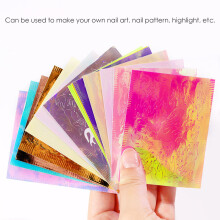 16 Pcs Holographic Fire Flame Nail Stickers Nail Art Decorations 6x8cm
