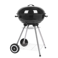BBQ Kettle Charcoal Grill, Outdoor Grill with Wheels, Backyard Cooking Smoker
