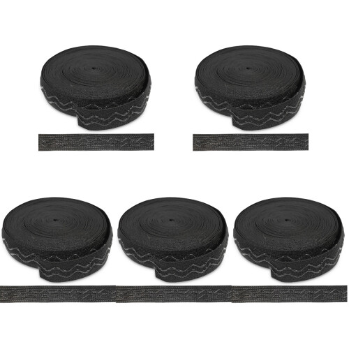 5Rolls Black Elastic Knit Strap for Clothes and Bag Accessories 1