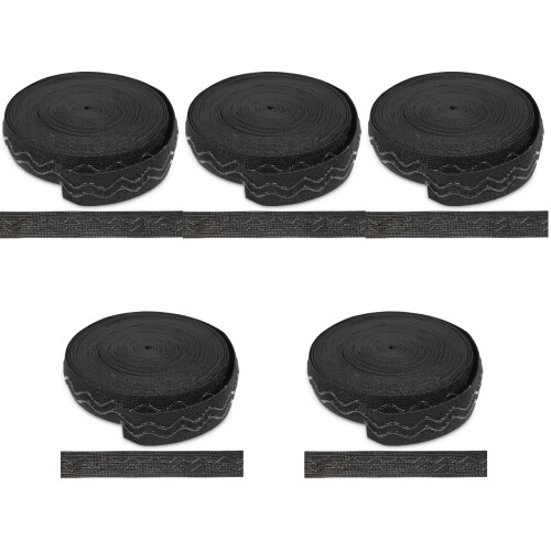 5Rolls Black Elastic Knit Strap for Clothes and Bag Accessories 2