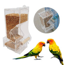 Outdoor Bird Feeder Transparent Window Hanging Medium Capacity for Lovebird Canary Aviary