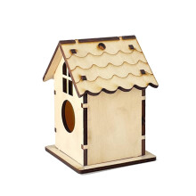 Wooden Bird House Nesting Box for Small Birds with Sheltered Space DIY Garden Mount Kit