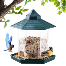 Hanging Bird Feeder, WeatherResistant Plastic Seed Cage, Attracts Multiple Birds Outdoors