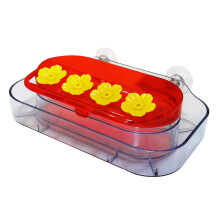 Window Hummingbird Feeder with Ant Moat, 8oz, 4 Ports, Strong Suction Cups for CloseUp Viewing