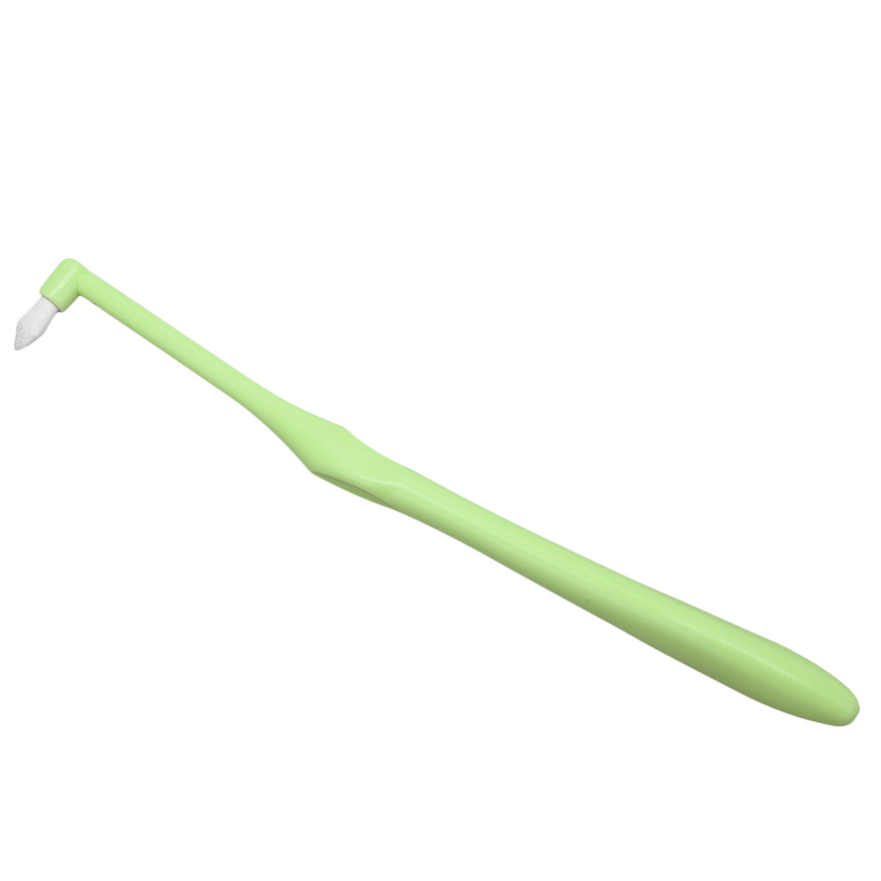 Green Single Interspace Orthodontic Toothbrush For Braces And Dental Implants