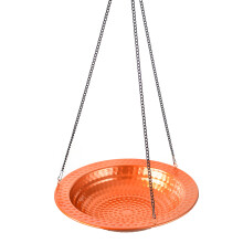 Hanging Metal Bird Bath Bowl for Garden, Durable HandHammered Finish, Outdoor Yard Decor