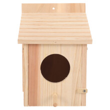 Wooden Bird House Nesting Box for Garden Decor, Natural Wood Outdoor Shelter for Wild Birds