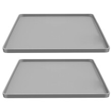 Refrigerator Floor Protector, Fridge Silicone Mat,Fridge Under Mat,Laundry Guard for Washer & Dryer,Drip Tray Gray