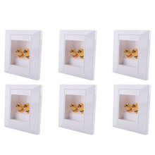 6X Wall Socket Connection Port with 2 Jack Speaker White