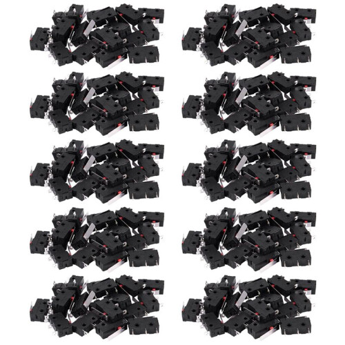 200Pcs AC 125V 250V 5A SPDT 3-Pin Momentary Plastic Micro Limit  Black+Silver