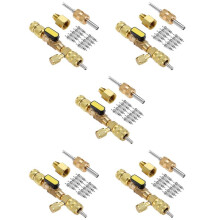 5X R410A R22 Valve Core Remover Installer Tool with Dual Size SAE 1/4 & 5/16 Port for R404A R407C R134A R12 HVAC System