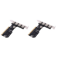 2X PCI Naar USB2.0-Uitbreidingskaart Desktop PCI Naar 5 USB2.0 480Mbp HUB -Chipuitbreidingsadapterkaart