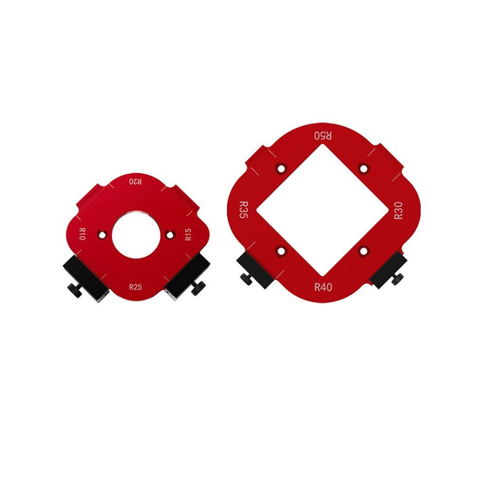 2Pcs Woodworking Router Templates R10-R50 Radius Jig 4-In-1 Arc Angle Positioning Template, Corner Radius 6034100859354