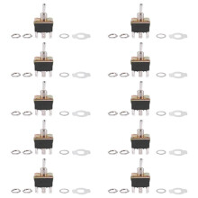 10X Ac 250V / 10A 125V / 15A Dpdt 3 Posizione / Off / 6 Pin Interruttore A Levetta Argento Nero